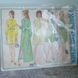 Vintage Vogue#2151 Shirtdress Sewing Pattern